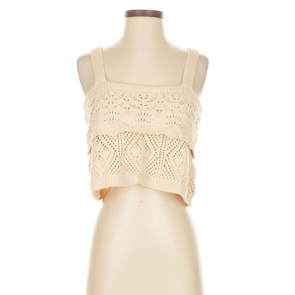 Lucy Paris Cream Knit Crop Top